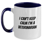 Funny Veterinarian Gifts from Friends for Graduation - 'I Can't Keep Calm I'm A Veterinarian' Two Tone Coffee Mug - Main